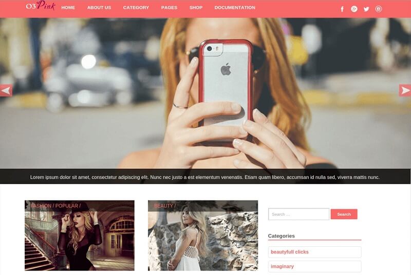 03 Pink WordPress Theme