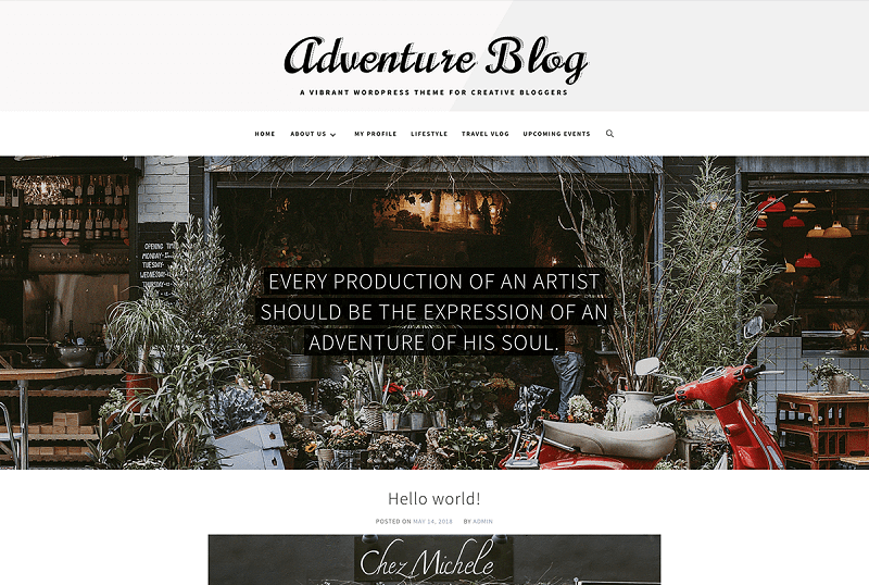 Adventure Blog WordPress theme