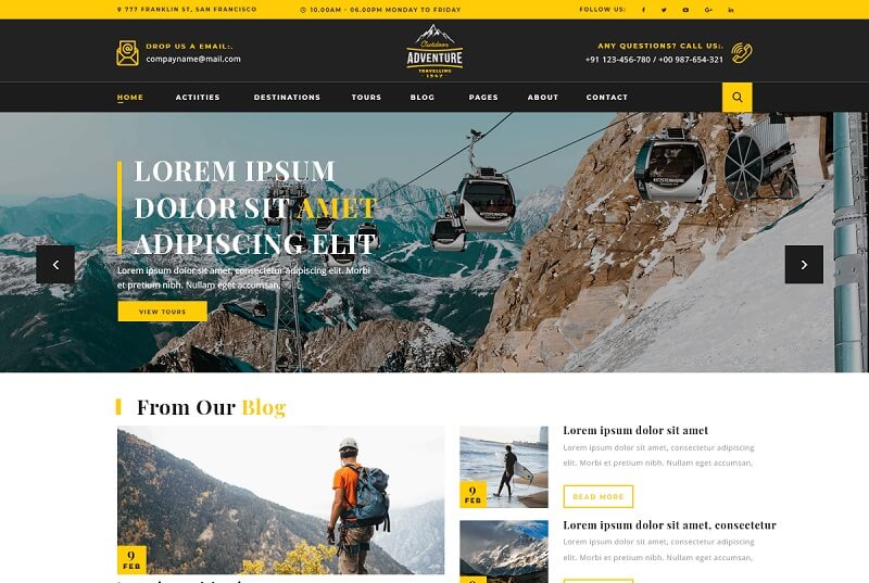 Adventure Travelling WordPress Theme