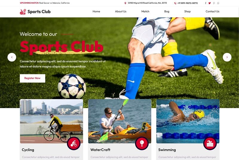 Football Sports Club WordPress Theme