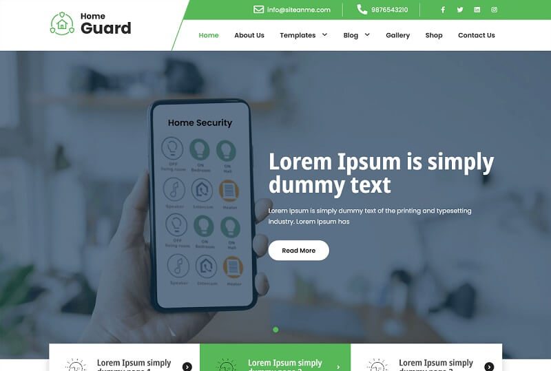 Home Guard Automation WordPress Theme