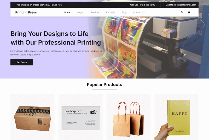 Printing Press WordPress Theme