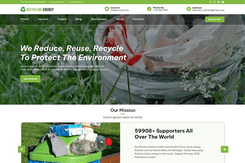 Recycling Energy WordPress Theme