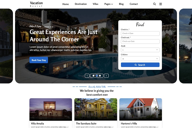 Accommodation Rental WordPress Theme