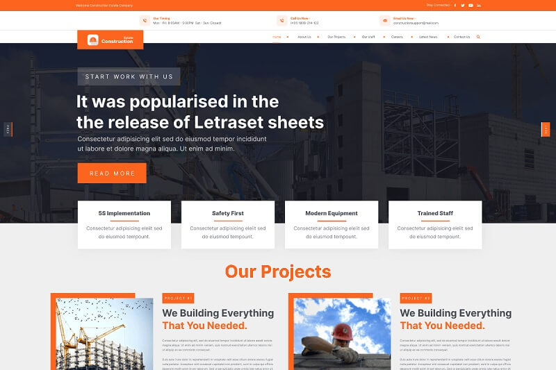Construction Firm - Roofing WordPress Theme