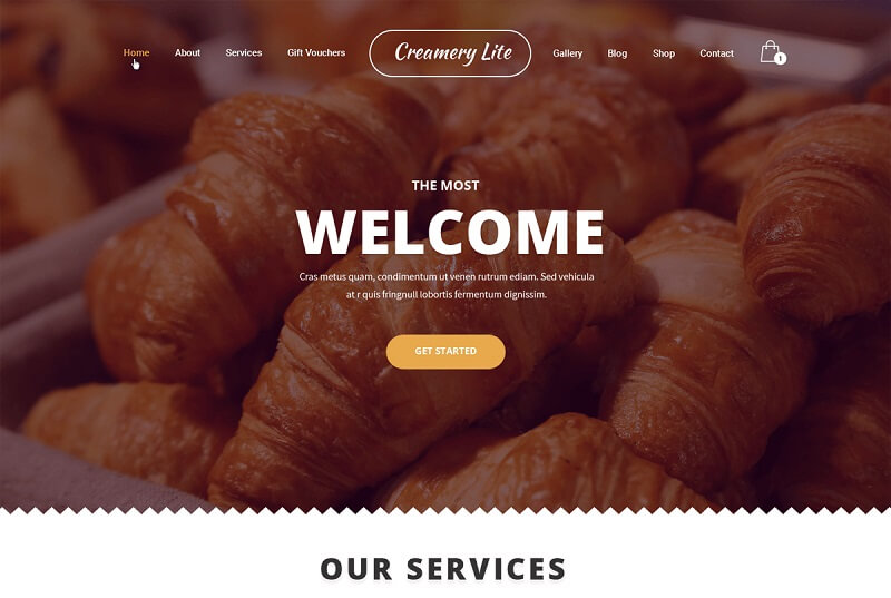 Creamery Lite - Sweet Shop WordPress Theme
