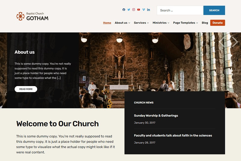 Faith Free Religious WordPress Theme