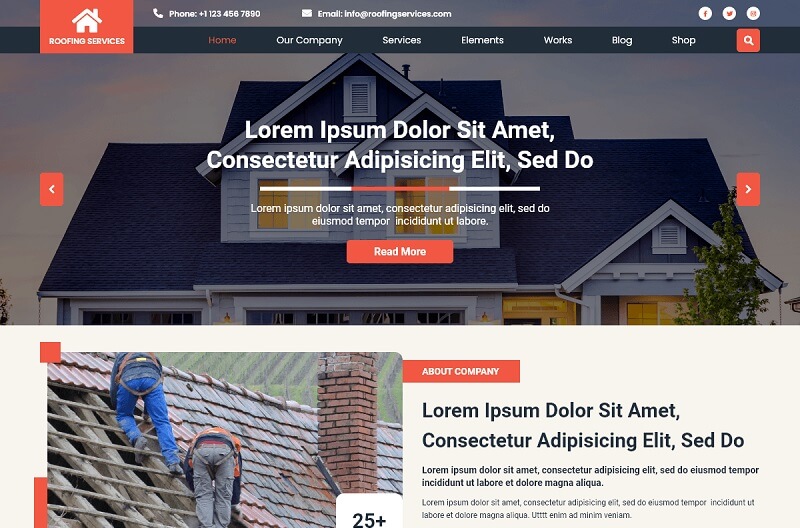 Roofing Services WordPress Theme