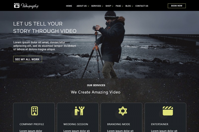 Cinematic Videography WordPress Themes
