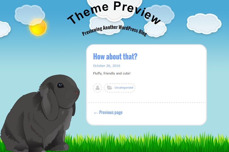 Bunny Free Animated WordPress Theme