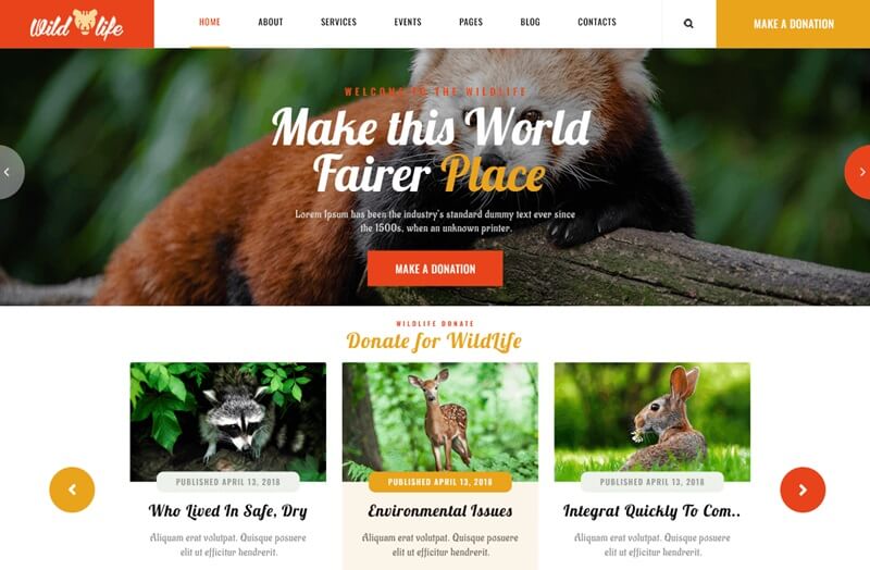 Animal Wildlife WordPress Theme