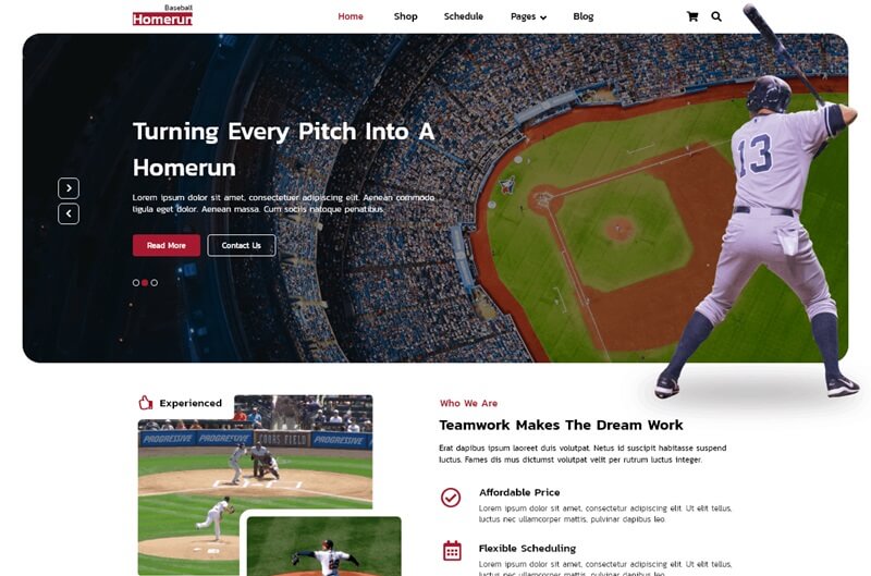 FSE Baseball WordPress Theme
