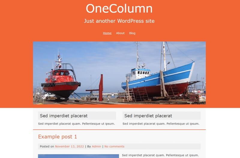 One Column WordPress Themes