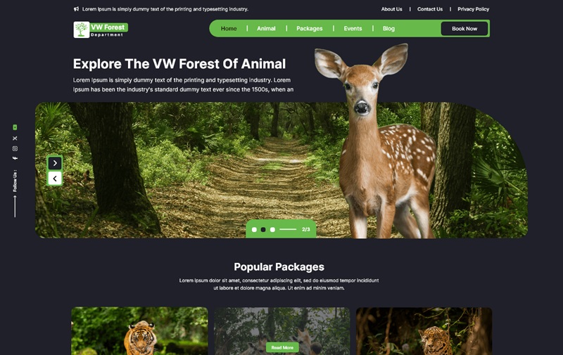 Forest Jungle Safari WordPress Theme