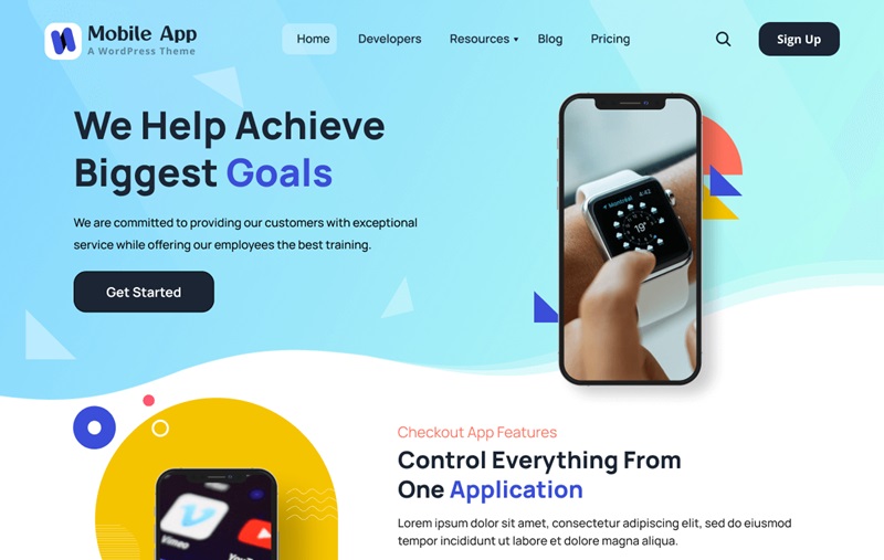 Mobile App Hub WordPress Theme