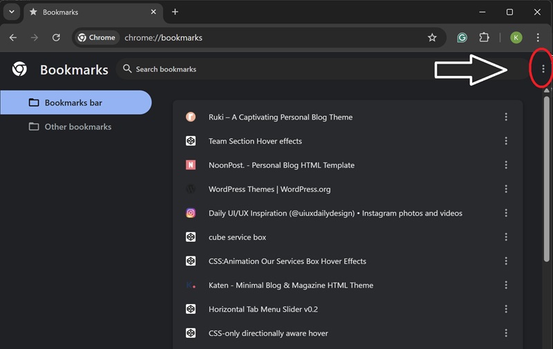 Export Bookmark